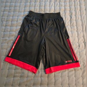 Adidas Boy's Black Shorts with Red Trim